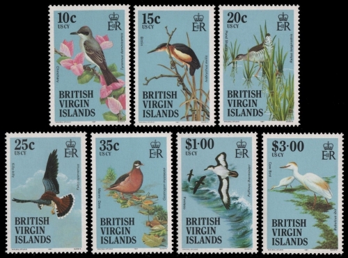 Jungferninseln 1987 - Mi-Nr. 504-517 II ** - MNH - Vögel / Birds
