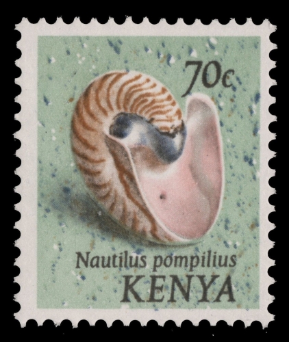 Kenia 1974 - Mi-Nr. 44 II ** - MNH - Meeresschnecken / Marine snails