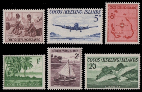 Kokos-Inseln 1963 - Mi-Nr. 1-6 ** - MNH - Freimarken / Definitives (I)