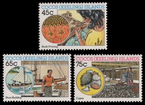 Kokos-Inseln 1987 - Mi-Nr. 177-179 ** - MNH - Industrie, Handwerk