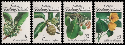 Kokos-Inseln 1988 - Mi-Nr. 198-201 ** - MNH - Blüten / Blossoms