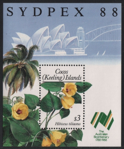 Kokos-Inseln 1988 - Mi-Nr. Block 7 ** - MNH - Blumen / Flowers