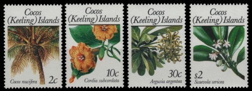 Kokos-Inseln 1989 - Mi-Nr. 205-208 ** - MNH - Pflanzen / Plants