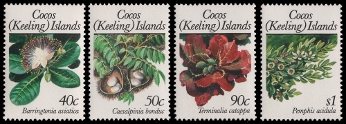 Kokos-Inseln 1989 - Mi-Nr. 209-212 ** - MNH - Pflanzen / Plants