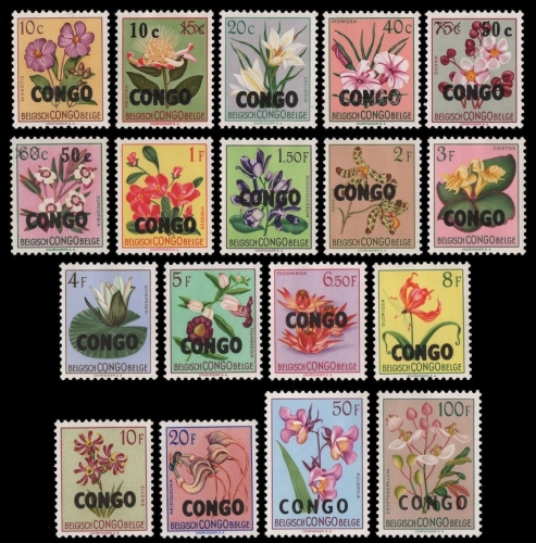 Kongo-Kinshasa 1960 - Mi-Nr. 11-28 ** - MNH - Blumen / Flowers