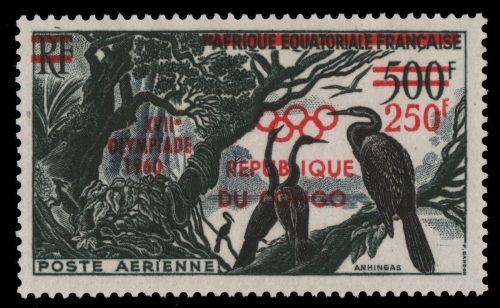 Kongo-Brazzaville 1960 - Mi-Nr. 3 ** - MNH - Vögel / Birds - Olympia Rom