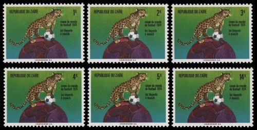 Kongo-Zaire 1974 - Mi-Nr. 484-489 ** - MNH - Fußball / Soccer