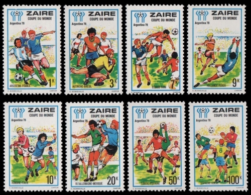 Kongo-Zaire 1978 - Mi-Nr. 558-565 ** - MNH - Fußball / Soccer
