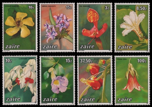 Kongo-Zaire 1984 - Mi-Nr. 853-860 ** - MNH - Blumen / Flowers