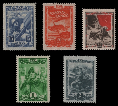 Russia / Sowjetunion 1943 - Mi-Nr. 885-889 ** - MNH - Komsomol