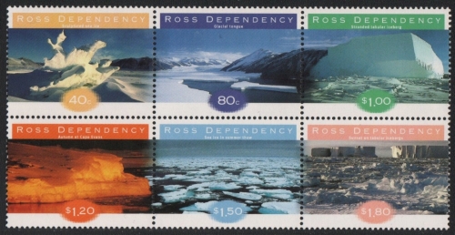 Ross-Gebiet 1998 - Mi-Nr. 54-59 ** - MNH - Zusammendruck - Eisformationen