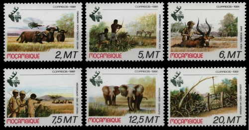 Mosambik 1981 - Mi-Nr. 816-821 A ** - MNH - Wildtiere / Wild animals