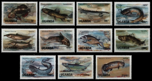 Uganda 1985 - Mi-Nr. 412-422 ** - MNH - Fische / Fish