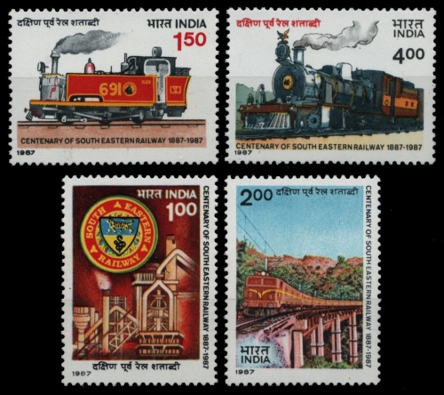 Indien 1987 - Mi-Nr. 1087-1090 ** - MNH - Eisenbahn / Train