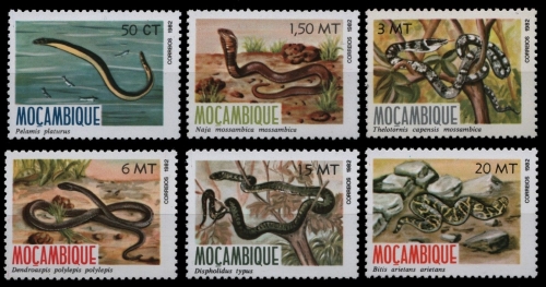 Mosambik 1982 - Mi-Nr. 876-881 ** - MNH - Schlangen / Snakes