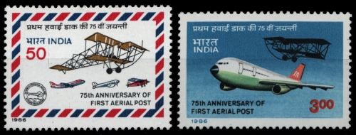Indien 1986 - Mi-Nr. 1053-1054 ** - MNH - Flugzeuge / Airplanes