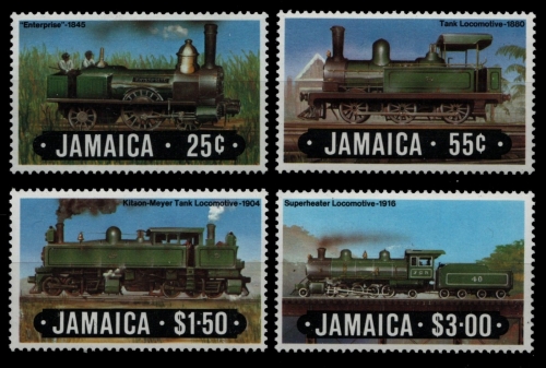 Jamaika 1984 - Mi-Nr. 595-598 ** - MNH - Lokomotiven / Locomotives