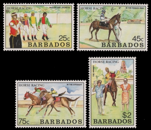 Barbados 1990 - Mi-Nr. 753-756 ** - MNH - Pferde / Horses