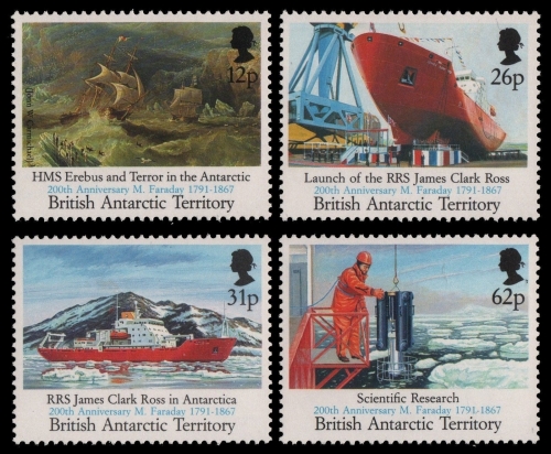 BAT / Brit. Antarktis 1991 - Mi-Nr. 189-192 ** - MNH - Schiffe / Ships - Faraday