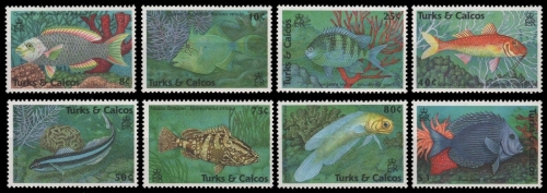 Turks- & Caicos 1990 - Mi-Nr. 890-897 ** - MNH - Fische / Fish