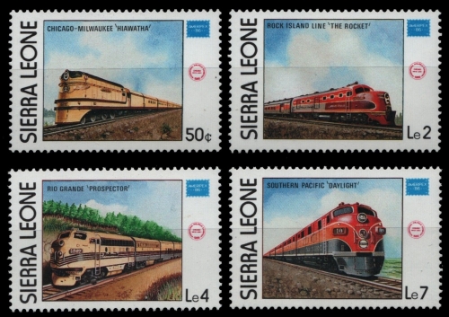 Sierra Leone 1986 - Mi-Nr. 892-895 ** - MNH - Lokomotiven / Locomotives