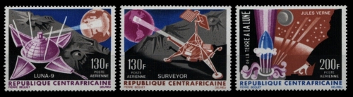 Zentralafrikanische Rep. 1966 - Mi-Nr. 116-118 ** - MNH - Raumfahrt / Space