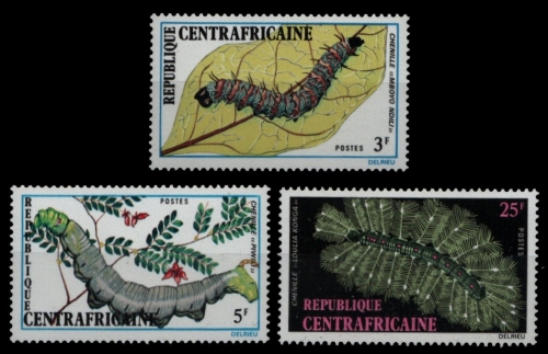 Zentralafrikanische Rep. 1972 - Mi-Nr. 318-320 ** - MNH - Insekten / Insects
