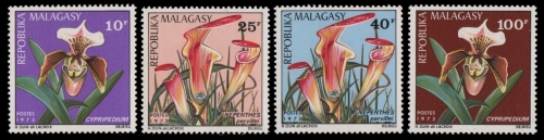 Madagaskar 1973 - Mi-Nr. 691-694 ** - MNH - Orchideen / Orchids