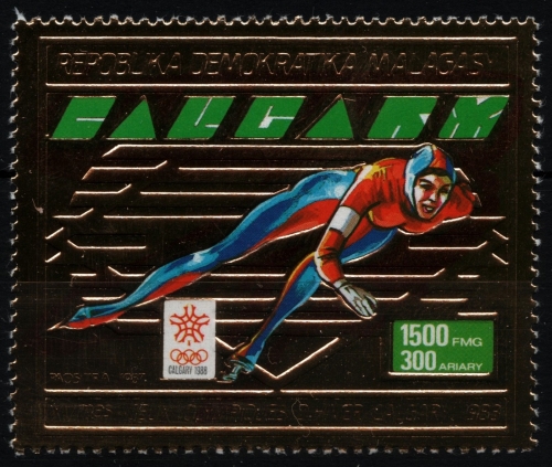 Madagaskar 1987 - Mi-Nr. 1072 A - Gold ** - MNH - Olympia Calgary