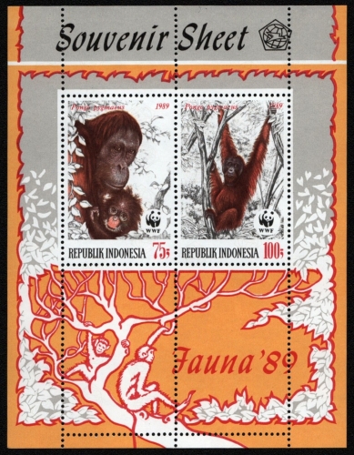 Indonesien 1989 - Mi-Nr. Block 67 ** - MNH - Orang Utan