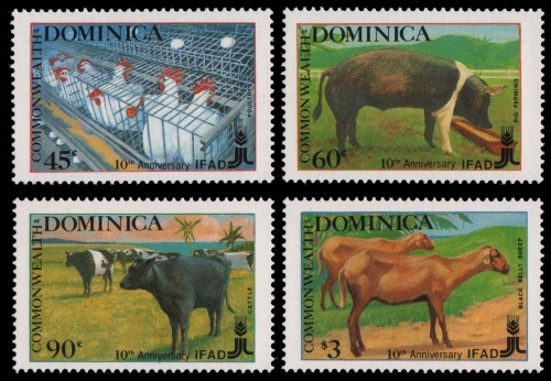 Dominica 1988 - Mi-Nr. 1117-1120 ** - MNH - Bauernhoftiere / Farm animals
