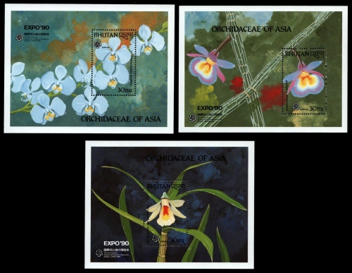 Bhutan 1990 - Mi-Nr. Block 258-260 ** - MNH - Orchideen / Orchids