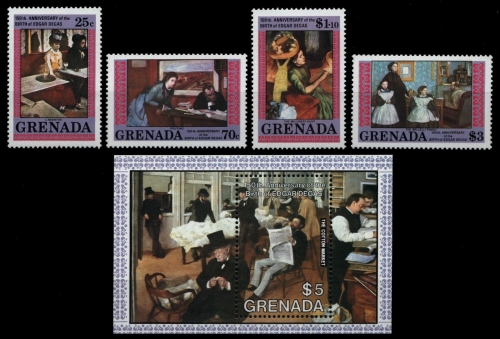 Grenada 1984 - Mi-Nr. 1370-1320 & Block 130 ** - MNH - Gemälde - Degas