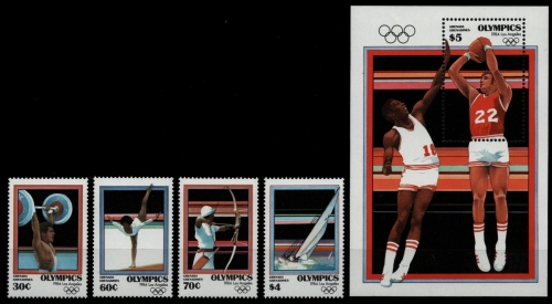 Grenada-Grenadinen 1984 - Mi-Nr. 580-583 & Block 77 ** - MNH - Olympia