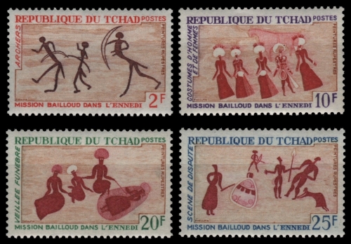 Tschad 1968 - Mi-Nr. 213-216 ** - MNH - Felsmalerei