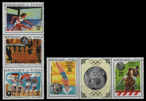 Tschad 1970 - Mi-Nr. 325-329 A ** - MNH - Olympia