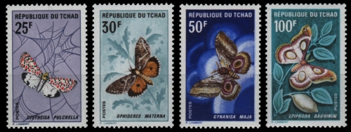 Tschad 1968 - Mi-Nr. 207-210 ** - MNH - Schmetterlinge / Butterflies