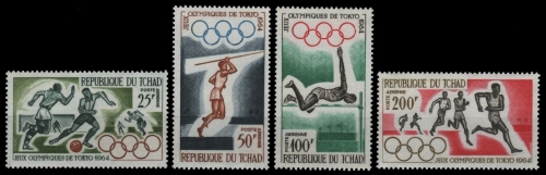 Tschad 1964 - Mi-Nr. 120-123 ** - MNH - Olympia Tokio