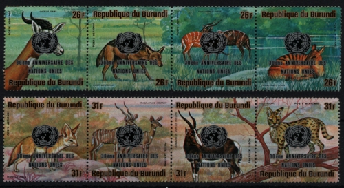 Burundi 1975 - Mi-Nr. 1205-1212 ** - MNH - Wildtiere / Wild animals