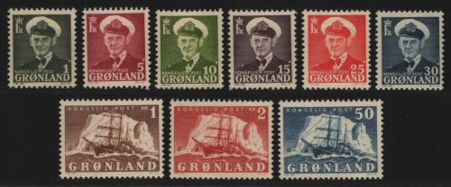 Grönland 1950 - Mi-Nr. 28-36 * - MH - Freimarken / Definitives