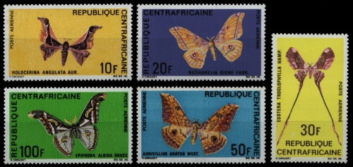 Zentralafrikanische Rep. 1969 - Mi-Nr. 183-187 ** - MNH - Schmetterlinge