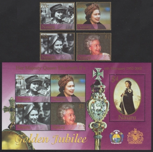 Nauru 2002 - Mi-Nr. 509-512 & Block 31 ** - MNH - 50 Jahre Thronbesteigung
