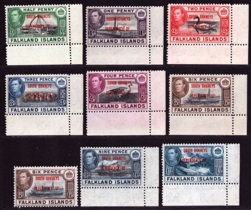Falkland - South Orkneys 1944 - Mi-Nr. C 1-8 & C6 var ** - MNH - George VI (II)