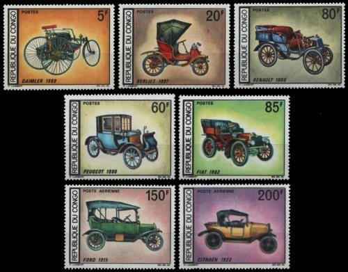 Kongo-Brazzaville 1968 - Mi-Nr. 154-160 ** - MNH - Autos / Cars