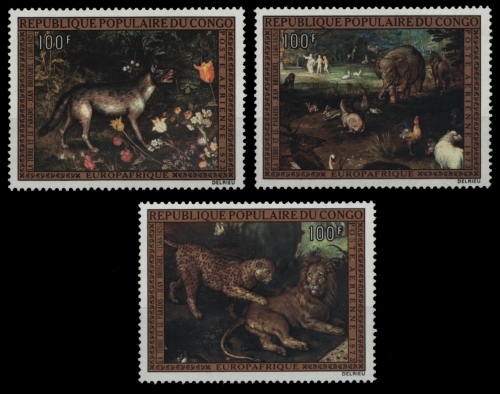 Kongo-Brazzaville 1973 - Mi-Nr. 391-393 ** - MNH - Gemälde / Paintings
