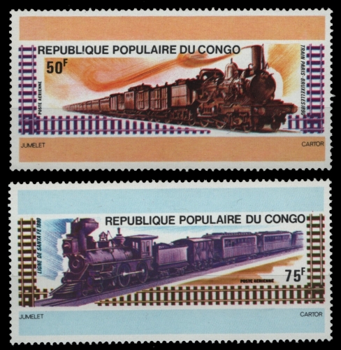 Kongo-Brazzaville 1975 - Mi-Nr. 460-461 ** - MNH - Eisenbahn / Train
