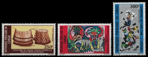 Kongo-Brazzaville 1980 - Mi-Nr. 760-762 ** - MNH - Tanzkostüme