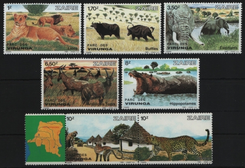 Kongo-Zaire 1982 - Mi-Nr. 779-785 ** - MNH - Wildtiere / Wild animals