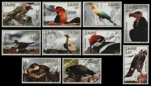 Kongo-Zaire 1982 - Mi-Nr. 792-801 ** - MNH - Vögel / Birds