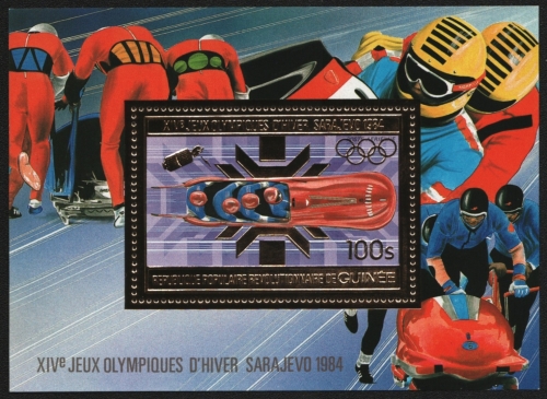 Guinea 1983 - Mi-Nr. Block 79 A ** - MNH - Gold - Olympia Sarajevo